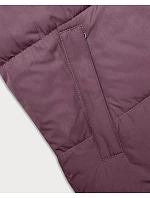 Dámska krátka vesta s kapucňou j.style purple-black (16M9112-53)