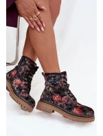 Wzorzyste Botki Damskie Ocieplane Artiker 57C1054 Czarne