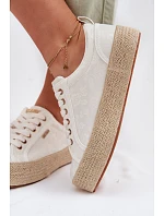 Dámske espadrilky Tenisky na platforme Big Star TT274346 Ecru