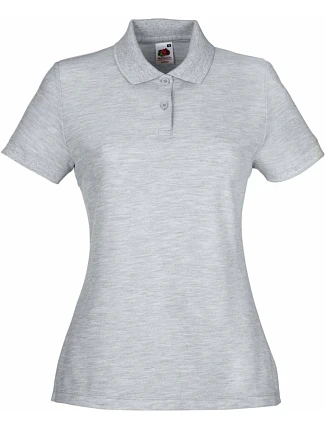 Fruit of the Loom Lady-Fit 65/35 Polo Dámske piqué polo 16.3212 heather grey Fruit of the Loom Lady-Fit 65/35 Polo Dámske piqué polo 16.3212 heather grey
