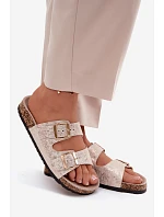 Dámské pantofle s kovovými ozdobami Zlaté Dobby