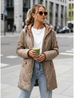 Dámska prešívaná bunda ťavej farby FashionStreet TY5563