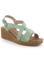 Zelené lakované dámske sandále na platforme Sergio Leone SK298