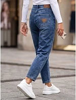 Dámske džínsy Mom Fit s vysokým pásom, modré, FashionStreet UY3104 Dámske džínsy Mom Fit s vysokým pásom, modré, FashionStreet UY3104