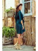 SOFIA - Dámske motýlikové šaty v fľaškovo zelenej farbe 287-2