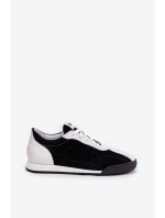 Skórzane Buty Sportowe Damskie Laura Messi 2935 Czarne