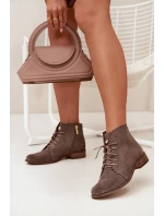 Semišové topánky na podpätku Dark Beige Zazoo Semišové topánky na podpätku Dark Beige Zazoo