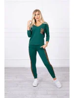 Sada s leopardím potlačou zelená