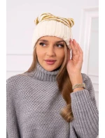 Dámska čiapka Feba K330 ecru+green neón