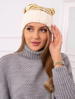 Dámska čiapka Feba K330 ecru+green neón