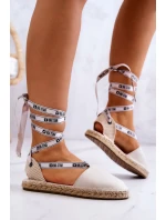 Damskie Wiązane Espadryle Big Star JJ274862 Beżowe