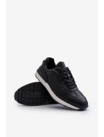 Sneakersy Męskie Skórzane BIG STAR NN174287 Czarne