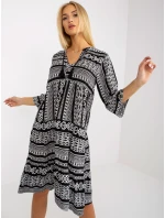 Šaty D73771M30214A1EN čiernobiele