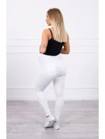 Dámske tehotenské džínsové nohavice 2671-1 Biela - Kesi