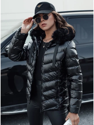 Dámska prešívaná zimná bunda s kapucňou MIRIAL čierna FashionStreet TY4574 Dámska prešívaná zimná bunda s kapucňou MIRIAL čierna FashionStreet TY4574