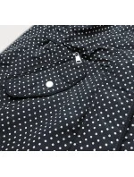 Čierno-karamelová obojstranná dámska bodkovaná bunda (M-111)