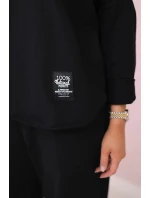 Bavlnená mikina nohavice set čierna