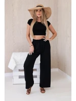 Nohavice so širokými nohavicami čierne