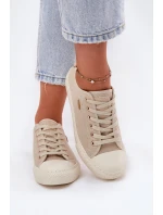 Materiałowe Trampki Damskie Big Star RR274767 Beżowe