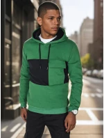Pánska tmavozelená mikina FashionStreet BX5910 Pánska tmavozelená mikina FashionStreet BX5910