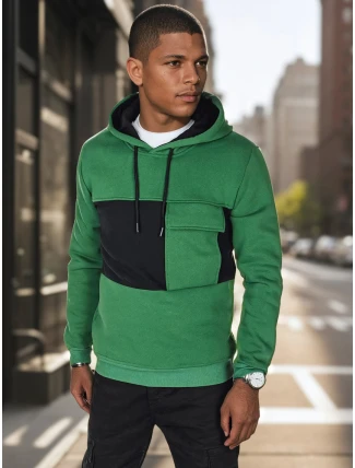 Pánska tmavozelená mikina FashionStreet BX5910 Pánska tmavozelená mikina FashionStreet BX5910