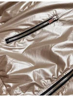 Krátka béžová dámska bunda s kapucňou (B8077-101) Krátka béžová dámska bunda s kapucňou (B8077-101)