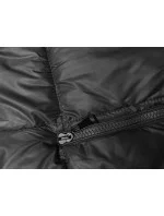 Jednoduchá čierna dámska vesta s kapucňou (YP-22072-1)