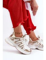 Sneakersy Damskie Biało-Złote Ahmani