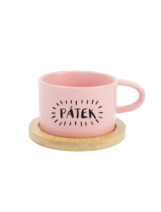 PÁTEK - růžový hrníček makronka 200 ml