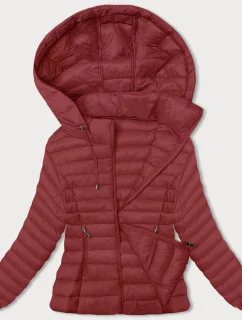 Červená dámska prešívaná bunda na prechodné obdobie (16M9101-270)