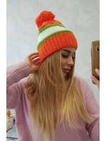 Kinga dámska čiapka K297 oranžová+zelená neón+biela Kinga dámska čiapka K297 oranžová+zelená neón+biela