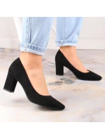 Sergio Leone W SK403A čierne semišové lodičky na ihlovom podpätku