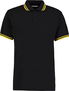 Kustom Kit KK 409 Pánske kontrastné polo tričko z piké 43.0409 čierne/žlté