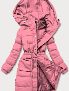 Dámska zimná páperová bunda ružová (CAN-865)