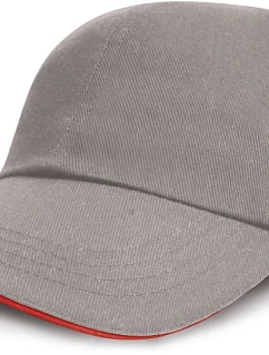 Result Headwear RC 024XP 6-panelová nízkoprofilová sendvičová čiapka 28.24XP šedá/červená