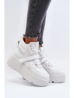 Zazoo 3450 Skórzane Sneakersy Damskie Białe