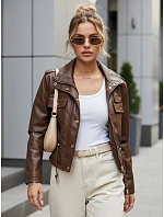 Dámska krátka bunda z ekokože FashionStreet TY5666 Dámska krátka bunda z ekokože FashionStreet TY5666