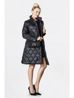 Čierna dámska prešívaná bunda so stojačikom (AG8-001)