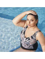 Dámske jednodielne plavky 61 black plus - AVA