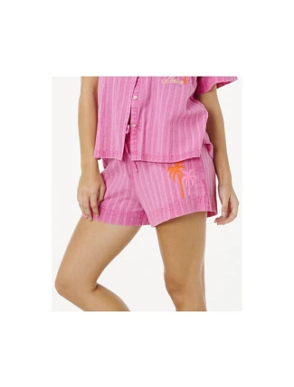 Dámske šortky RIP CURL Hotel Malibu Embroid Short, ružové Dámske šortky RIP CURL Hotel Malibu Embroid Short, ružové
