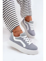 Sneakersy Damskie Na Platformie Niebieskie Tellnira