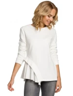M333 Asymetrická vrstvená blúzka - ecru farba