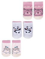 Yoclub 3Pack Detské dievčenské ponožky SKA-0110G-AA30-002 Multicolour