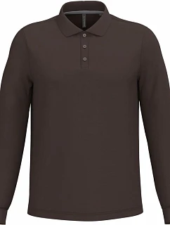Kariban K 243 Pánske polo s dlhým rukávom z piké 20.K243 čokoládová