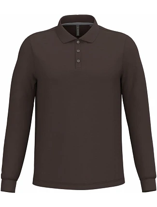 Kariban K 243 Pánske polo s dlhým rukávom z piké 20.K243 čokoládová Kariban K 243 Pánske polo s dlhým rukávom z piké 20.K243 čokoládová