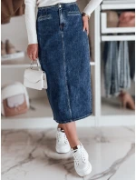 Džínsová midi sukňa s rozparkom VISTANO modrá FashionStreet CY0485