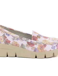 Dámske topánky na platforme ružové s kvetmi M.Daszynski MR23109D