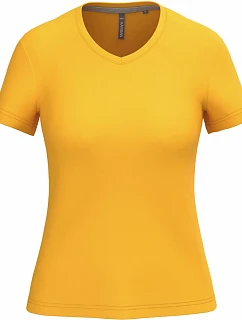Kariban K 381 Dámske tričko s výstrihom do V 20.K381 yellow