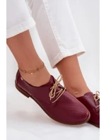 Dámske elegantné kožené šnurovacie čižmy Zazoo 4238 burgundy Dámske elegantné kožené šnurovacie čižmy Zazoo 4238 burgundy