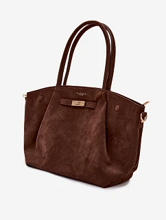 Nellia Shopper Kabelka z imitace semiše Čokoládová
